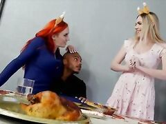 SEXY MOMMA - Stepmommy and Daughter Give Thanksgiving Treat