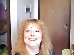 Gang bang of a busty and curly girl